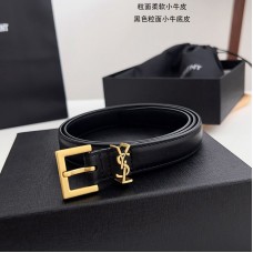 Replica Ysl Square Buckle Belt Gold 2.0cm