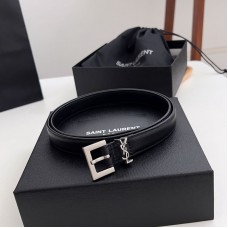 Replica Ysl Square Buckle Belt Silver 2.0cm