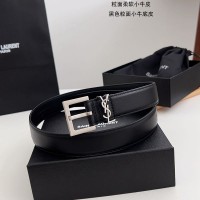 Replica Ysl Square Buckle Belt Silver 3.0cm