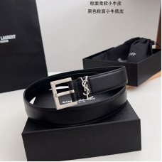 Replica Ysl Square Buckle Belt Silver 3.0cm