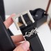 Replica Ysl Square Buckle Belt Silver 3.0cm