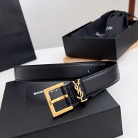 Replica Ysl Square Buckle Belt Gold 3.0cm