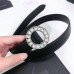 Replica Ysl Circular Belt Crystal Silver Buckle 585110