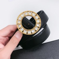 Replica Ysl Circular Belt Crystal Gold Buckle 585110