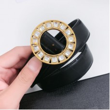 Replica Ysl Circular Belt Crystal Gold Buckle 585110