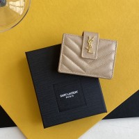 Replica Ysl Cassandre Matelasse Business Card Case in Beige