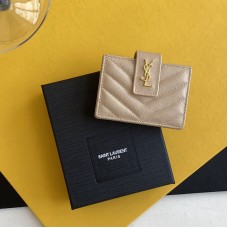 Replica Ysl Cassandre Matelasse Business Card Case in Beige