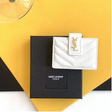 Replica Ysl Cassandre Matelasse Business Card Case in White