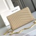 Replica Ysl Chain Wallet in Cream