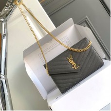 Replica Ysl Chain Wallet in Grey