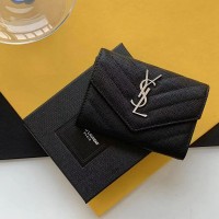 Replica Ysl Cassandre Matelasse Small Envelope Wallet in Silver