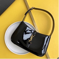 Replica YSL Le5a7 Hobo Bag Patent Leather Black