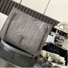 Replica Ysl Niki Shopping Bag in Grey Leather