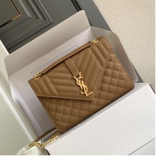 Replica Ysl Medium Envelope Bag in Tan