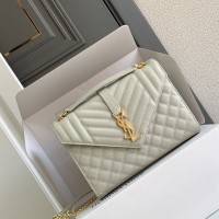 Replica Ysl Medium Envelope Bag in White