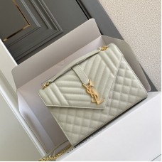 Replica Ysl Medium Envelope Bag in White