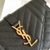 Replica Ysl Small Envelope Bag in Black with Gold Hardware