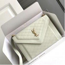 Replica Ysl Gaby Satchel Bag in White