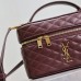 Replica Ysl Gaby Mini Vanity Bag in Lambskin Burgundy