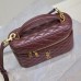 Replica Ysl Gaby Mini Vanity Bag in Lambskin Burgundy