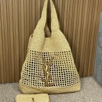 Replica Ysl Icare Maxi Shopping Bag Raffia Knit