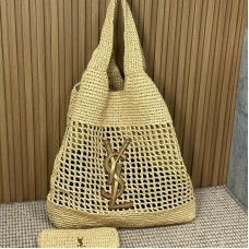 Replica Ysl Icare Maxi Shopping Bag Raffia Knit