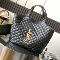 Replica Ysl Icare Maxi Shopping Bag in Black