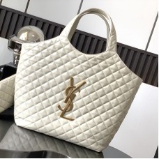 Replica Ysl Icare Maxi Shopping Bag in White