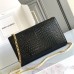 Replica Ysl Medium Kate Tassel Bag in Croco Black with gold hardware