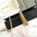 Replica Ysl Medium Kate Tassel Bag in Croco Black with gold hardware