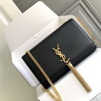 Replica Ysl Medium Kate Tassel Bag in smooth Black leather