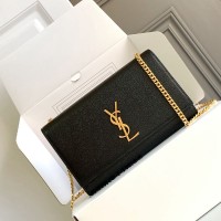 Replica Ysl Medium Kate Bag  in Black with Gold Hardware