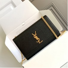 Replica Ysl Medium Kate Bag  in Black with Gold Hardware