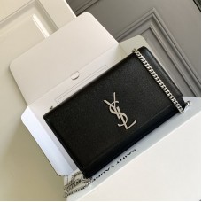 Replica Ysl Medium Kate Bag  in Black with Silver Hardware