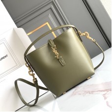 Replica YSL LE 37 mini bucket bag in Elmwood