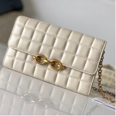 Replica Ysl Le Maillon Chain Wallet White Leather