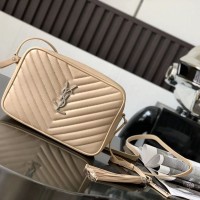 Replica YSL Lou Camera Bag  Beige with Silver Hardware