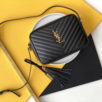 Replica YSL Lou Camera Bag  Black with Gold Hardware