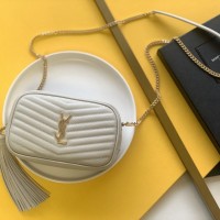 Replica YSL Lou Mini Camera Bag  in White