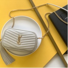 Replica YSL Lou Mini Camera Bag  in White