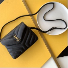 Replica Ysl LouLou Toy strap Bag in Black with Gold