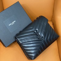 Replica Ysl Medium LouLou Bag in black with black