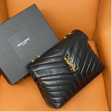 Replica Ysl Medium LouLou Bag in black with gold