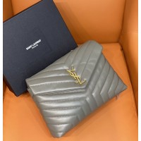 Replica Ysl Medium LouLou Bag in grey with gold