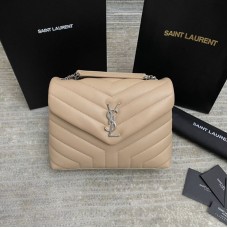 Replica Ysl Small Loulou Bag in Beige with silver