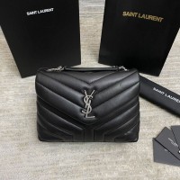 Replica Ysl Small Loulou Bag in Black and Silver