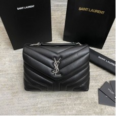 Replica Ysl Small Loulou Bag in Black and Silver