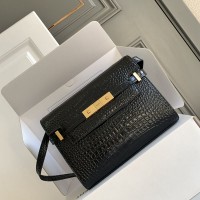 Replica Ysl Manhattan Small Shoulder Bag in croco