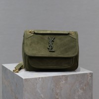 Replica YSL Saint Laurent Niki Baby Bag In Green Suede