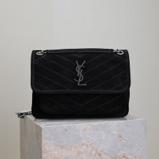 Replica YSL Saint Laurent Niki Medium Bag In Black Suede